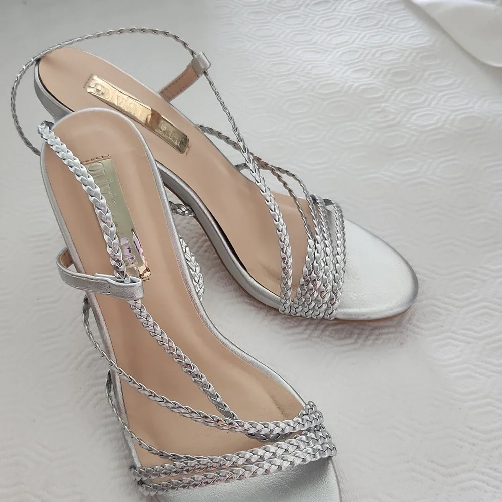 3 for $20 Silver strappy sandals - Picture 2 of 7